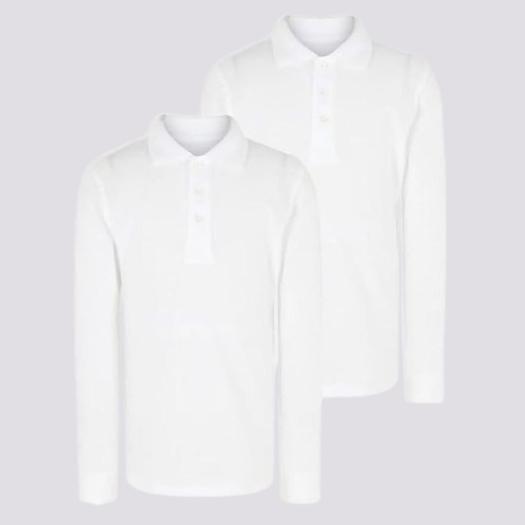 LUXE DIVA Boys Plain Polo Shirts Kids Summer Long Sleeve School T-Shirts Top School Shirts Uniform PE Top