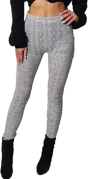 LUXE DIVA Women's Knitted Tartan Leggings Warm Winter