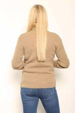 Load image into Gallery viewer, LUXE DIVA LADIES KNITTED POLO NECK JUMPER REMEL LABEL ( merry gold ) SUPER STRECH FINE KNIT POLO NECK