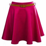 Load image into Gallery viewer, LUXE DIVA Womens Belted Flared Mini Swing Skirt Short Skater Party Plain Ladies UK 8-22