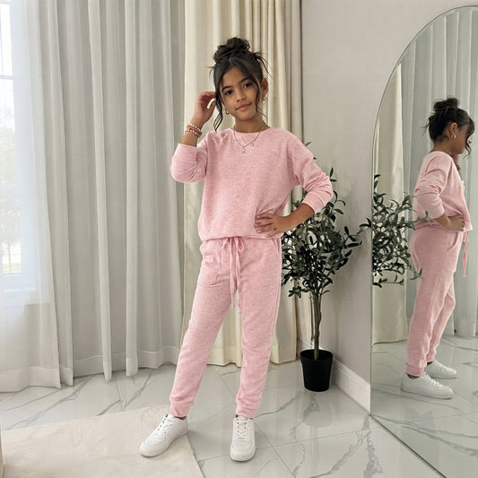 LUXE DIVA Girls Tracksuit Two Piece Set