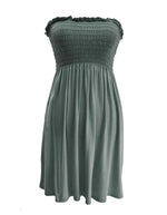 Load image into Gallery viewer, New Womens Ladies Sheering Top Strapless Bandeau Dress Top Jersey Ladies Plus Size Boobtube Top Dress UK 8-14