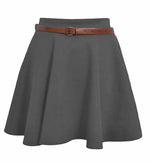 Load image into Gallery viewer, LUXE DIVA Womens Belted Flared Mini Swing Skirt Short Skater Party Plain Ladies UK 8-22