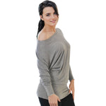 Load image into Gallery viewer, LUXE DIVA One Off-Shoulder Tops with Long Sleeves, Off Shoulder Batwing Jumper, Ladies Batwing Top in Black, Red, White Plus 21 Colors More UK