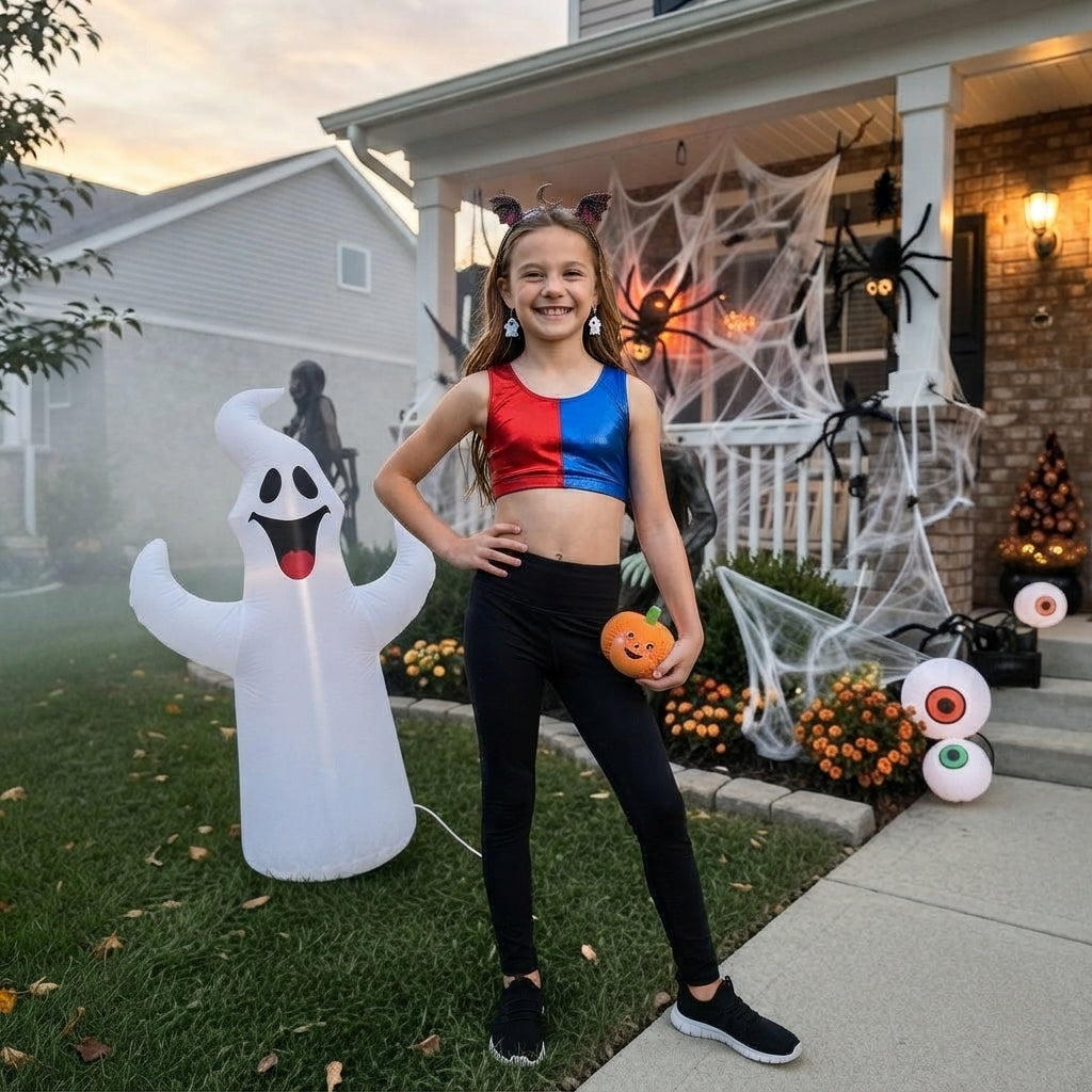 LUXE DIVA Girls Kids Halloween Vest Red Blue Sleeveless Fancy Dress Costume Waistcoat