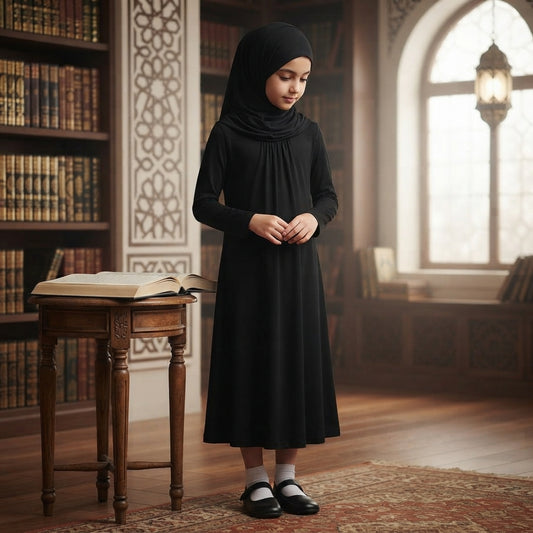 LUXE DIVA Girls Long Sleeve Modest Abaya