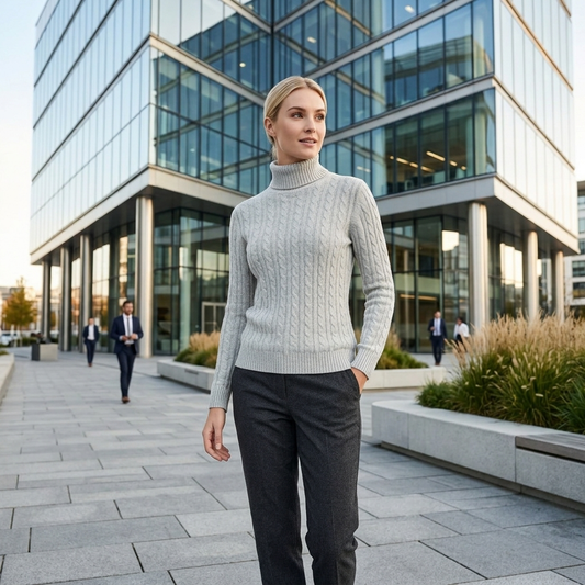LUXE DIVA Ladies Polo Neck Jumper Womens Cable Knit Long Sleeve Cosy Winter Pullover Sweater UK