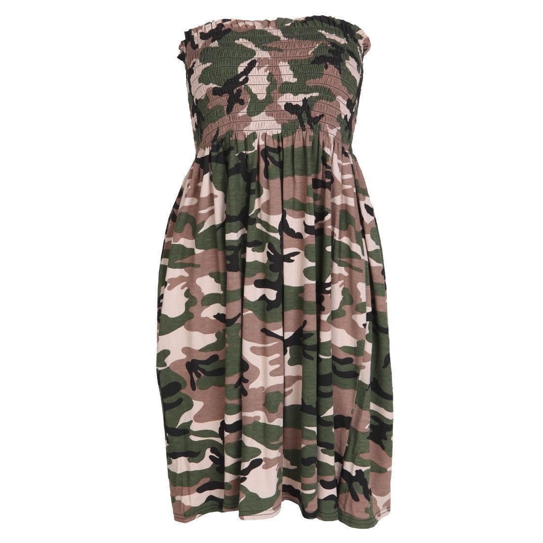 LADIES WOMEN PLUS SIZE SHEERING BOOBTUBE BANDEAU STRAPLESS TOP SUMMER DRESS 8-14