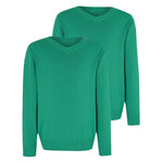 Load image into Gallery viewer, Kids Boys Girls Pack of 2 V Neck School Jumper Sweatshirt