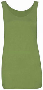 Load image into Gallery viewer, Womens Scoop Neck Sleeveless Ladies Long Stretch Plain Vest Strappy T-Shirt Top