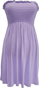 Load image into Gallery viewer, New Womens Ladies Sheering Top Strapless Bandeau Dress Top Jersey Ladies Plus Size Boobtube Top Dress UK 8-14