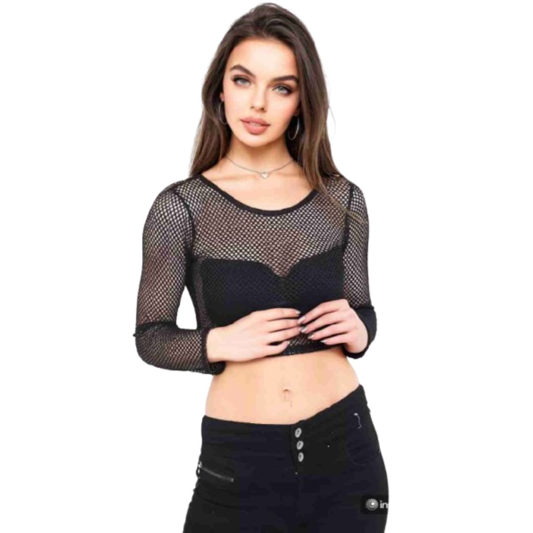 LUXE DIVA  women Ladies Fishnet Crop Tops ,Minidress Cycling Shorts & Hotpant
