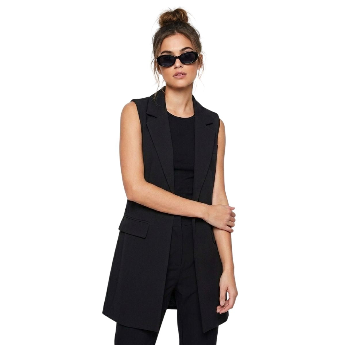 LUXE DIVA Women’s Sleeveless Longline Duster Coat