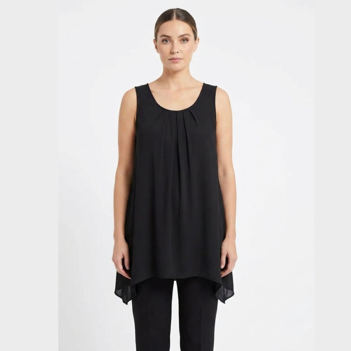 LUXE DIVA Women’s Hanky Hem Sleeveless Tunic Vest