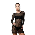 Load image into Gallery viewer, LUXE DIVA  women Ladies Fishnet Crop Tops ,Minidress Cycling Shorts & Hotpant