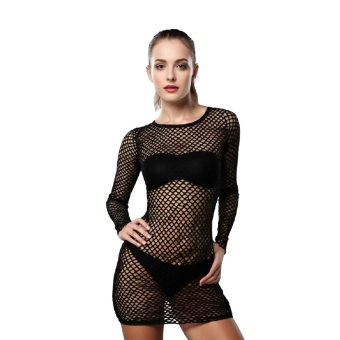 LUXE DIVA  women Ladies Fishnet Crop Tops ,Minidress Cycling Shorts & Hotpant