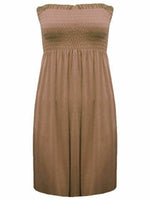 Load image into Gallery viewer, New Womens Ladies Sheering Top Strapless Bandeau Dress Top Jersey Ladies Plus Size Boobtube Top Dress UK 8-14