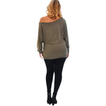 Load image into Gallery viewer, LUXE DIVA One Off-Shoulder Tops with Long Sleeves, Off Shoulder Batwing Jumper, Ladies Batwing Top in Black, Red, White Plus 21 Colors More UK