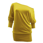 Load image into Gallery viewer, LUXE DIVA One Off-Shoulder Tops with Long Sleeves, Off Shoulder Batwing Jumper, Ladies Batwing Top in Black, Red, White Plus 21 Colors More UK