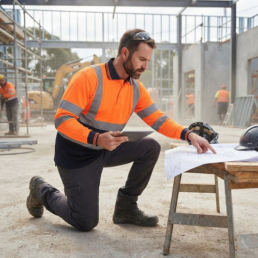 Luxe Diva Men's Hi-Vis Long Sleeve Safety Polo Shirt