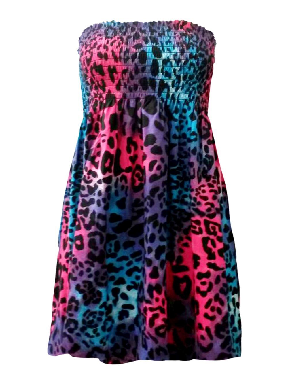 LADIES WOMEN PLUS SIZE SHEERING BOOBTUBE BANDEAU STRAPLESS TOP SUMMER DRESS 8-14