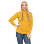 Load image into Gallery viewer, LUXE DIVA LADIES KNITTED POLO NECK JUMPER REMEL LABEL ( merry gold ) SUPER STRECH FINE KNIT POLO NECK