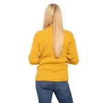 Load image into Gallery viewer, LUXE DIVA LADIES KNITTED POLO NECK JUMPER REMEL LABEL ( merry gold ) SUPER STRECH FINE KNIT POLO NECK