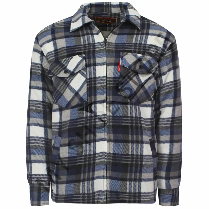 LUXE DIVA MENS PADDED SHIRT FUR LINED LUMBERJACK FLANNEL WORK JACKET WARM THICK CASUAL TOP