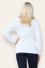 Load image into Gallery viewer, LUXE DIVA LADIES WOMENS BRAND NEW LONG SLEEVE SWEATER CREW NECK CHAIN LINK PATTERN THICK KNIT WINTER JUMPER Cardigan Clothing