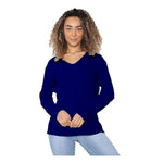 Load image into Gallery viewer, WOMEN'S LADIES CABLE KNITTED LONG SLEEVE CABLE JUMPER V NECK TOP WINTER SWEATER