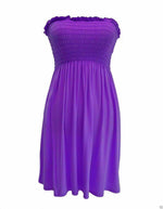 Load image into Gallery viewer, New Womens Ladies Sheering Top Strapless Bandeau Dress Top Jersey Ladies Plus Size Boobtube Top Dress UK 8-14