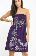 Load image into Gallery viewer, Women Chunky Floral Print Sheering Top Ladies Bandeau BoobTube Tunic Party Dress