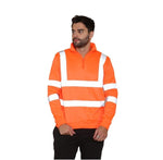 Load image into Gallery viewer, HI VIZ VIS HIGH VISIBILITY QUARTER ZIP SWEATSHIRT WORK SAFETY FLEECE SWEAT TOP