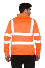Load image into Gallery viewer, HI VIZ VIS HIGH VISIBILITY QUARTER ZIP SWEATSHIRT WORK SAFETY FLEECE SWEAT TOP
