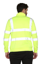Load image into Gallery viewer, HI VIZ VIS HIGH VISIBILITY QUARTER ZIP SWEATSHIRT WORK SAFETY FLEECE SWEAT TOP