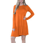 Load image into Gallery viewer, LUXE DIVA WOMEN LADIES LONG SLEEVE SWING DRESS FLARED A LINE SKATER DRESS TOP SIZE 8-26