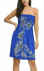 Load image into Gallery viewer, Women Chunky Floral Print Sheering Top Ladies Bandeau BoobTube Tunic Party Dress