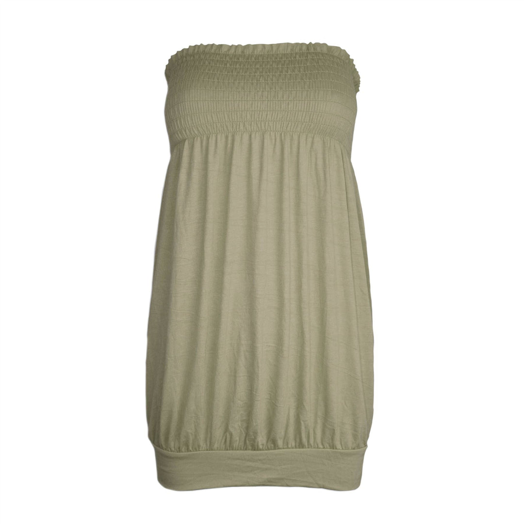 New Womens Ladies Sheering Top Strapless Bandeau Dress Top Jersey Ladies Plus Size Boobtube Top Dress UK 8-14