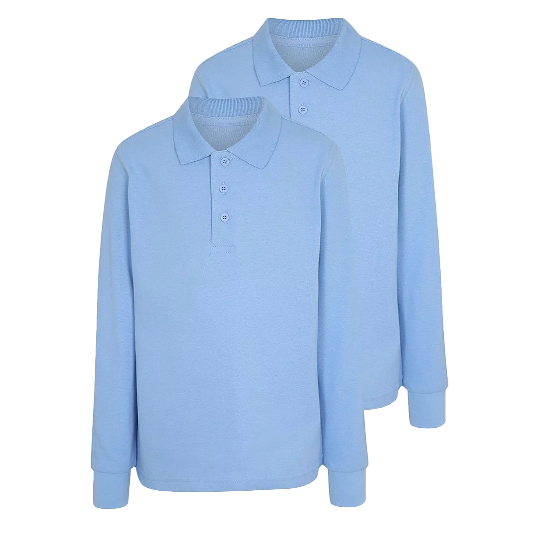 Kids Plain Polo Shirt Ð Long Sleeve School Uniform Top
