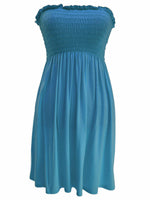 Load image into Gallery viewer, New Womens Ladies Sheering Top Strapless Bandeau Dress Top Jersey Ladies Plus Size Boobtube Top Dress UK 8-14