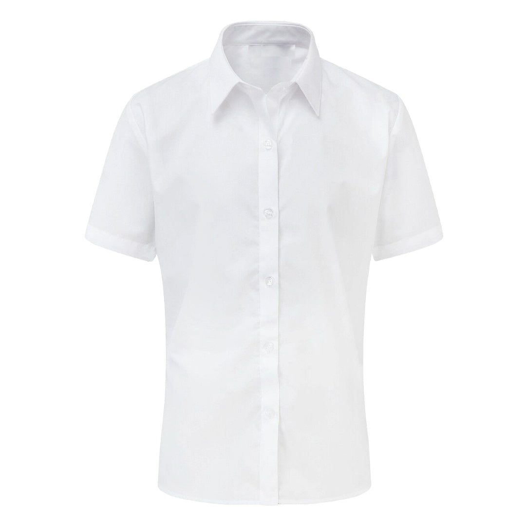 Kids  Girls School Uniform Short Sleeve Polycotton Blouse Shirt