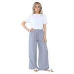 Load image into Gallery viewer, Ladies Wide Leg Drawstring Palazzo Bottom Trouser Pant Elasticated Waist