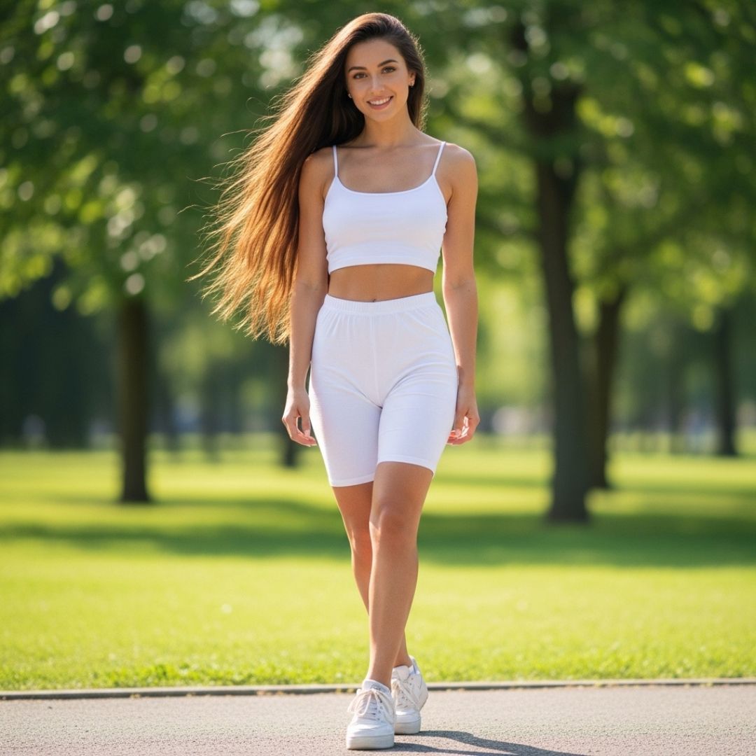 LUXE DIVA 2-Piece Set – Cami Bra Top and Cotton Cycling Short for Women, Soft Comfortable Loungewear, Workout, Yoga & Everyday Wear for All