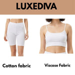 Load image into Gallery viewer, LUXE DIVA 2-Piece Set – Cami Bra Top and Cotton Cycling Short for Women, Soft Comfortable Loungewear, Workout, Yoga & Everyday Wear for All