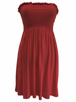 Load image into Gallery viewer, New Womens Ladies Sheering Top Strapless Bandeau Dress Top Jersey Ladies Plus Size Boobtube Top Dress UK 8-14