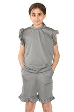 Load image into Gallery viewer, CHILDRENS GIRLS FRILL SHORT SET 2 PIECE LOUNGWEAR