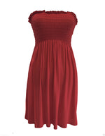 Load image into Gallery viewer, LADIES WOMEN PLUS SIZE SHEERING BOOBTUBE BANDEAU STRAPLESS TOP SUMMER DRESS 16-22