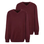 Load image into Gallery viewer, Kids Pack Of 2 Girls Boys Jumper Pullover V Neck School Uniform Kids Long Sleeve Sweater