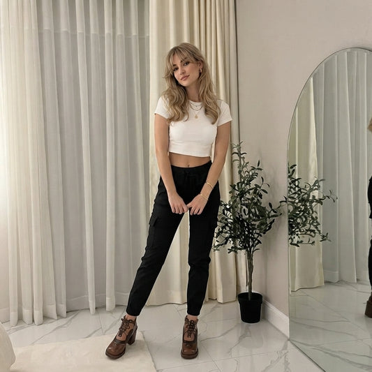 LUXE DIVA Cargo Pocket Trousers Pant