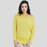 Load image into Gallery viewer, LUXE DIVA One Off-Shoulder Tops with Long Sleeves, Off Shoulder Batwing Jumper, Ladies Batwing Top in Black, Red, White Plus 21 Colors More UK